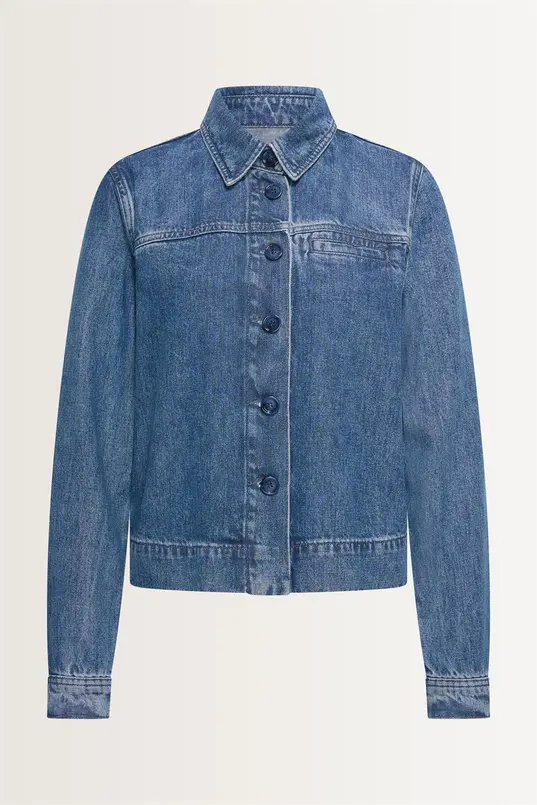 Denim blouse met plooidetail