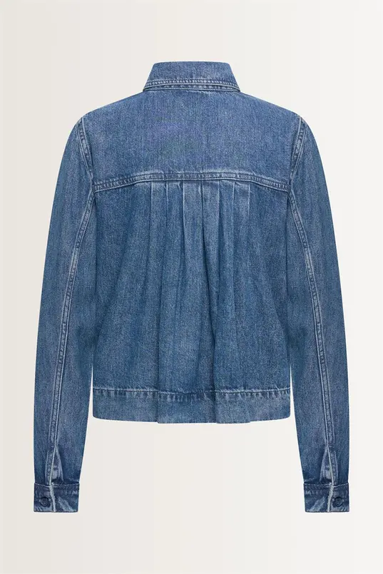 Denim blouse met plooidetail