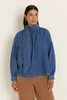 Denim blouse met strikkraag