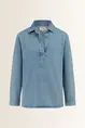 Denim blouse met V-hals