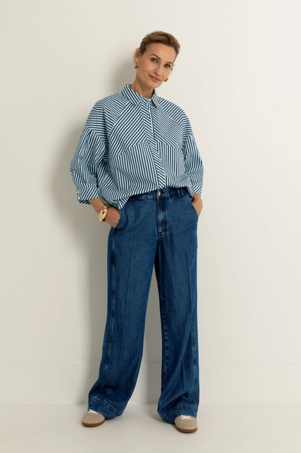Denim broek wijde pijp