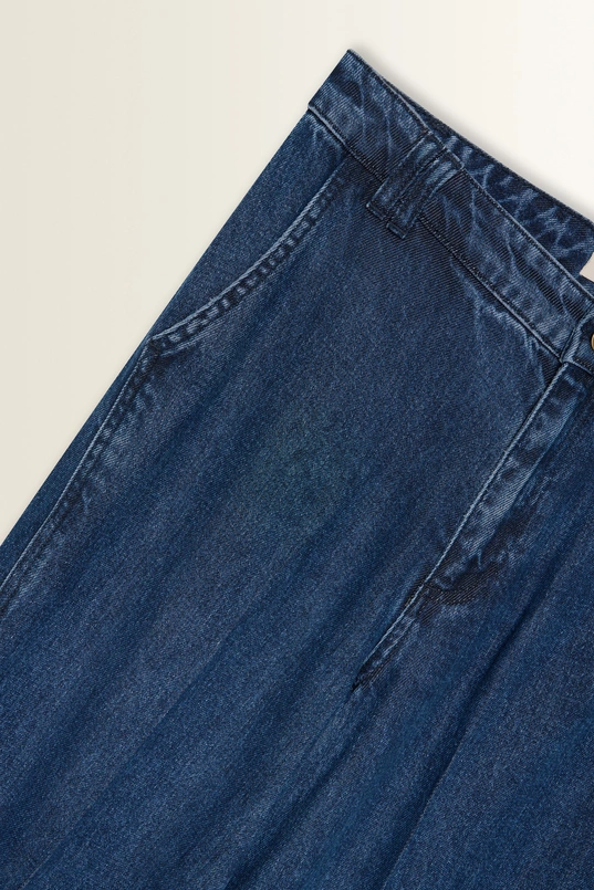 Denim broek wijde pijp