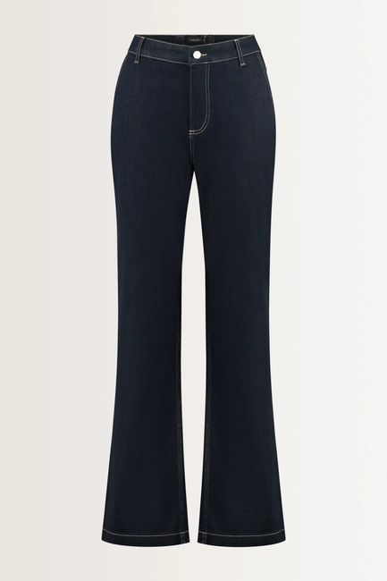 Denim chino met decoratief gespje