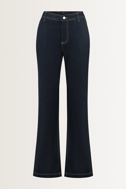 Denim chino met decoratief gespje