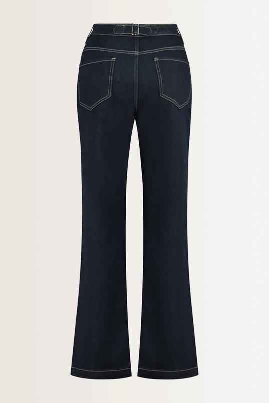 Denim chino met decoratief gespje