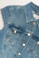 Denim gilet met rafelige zoom