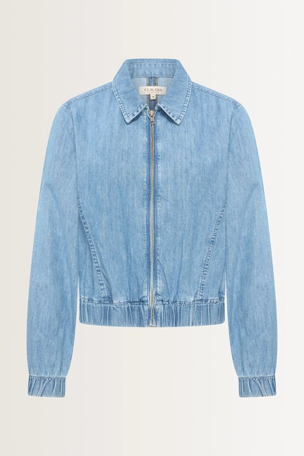 Denim jasje met bloezend effect