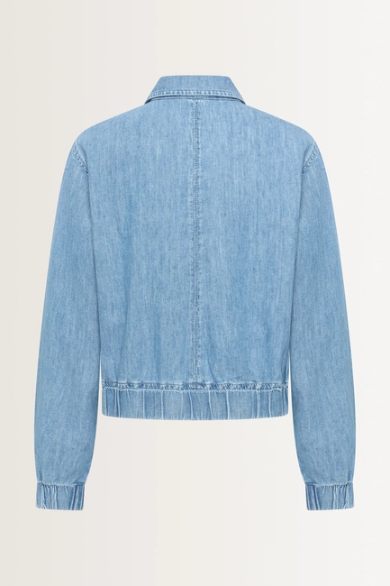 Denim jasje met bloezend effect