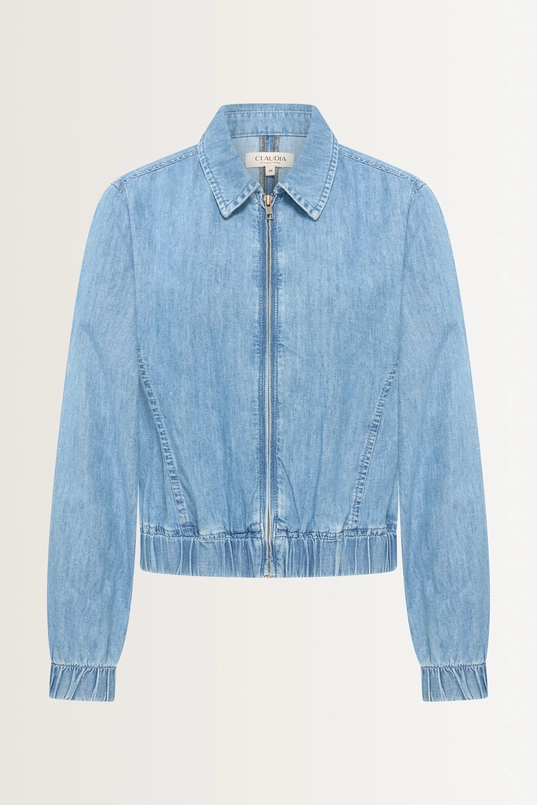 Denim jasje met bloezend effect
