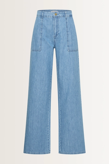 Denim jeans met wijde pijpen