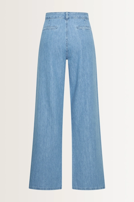 Denim jeans met wijde pijpen