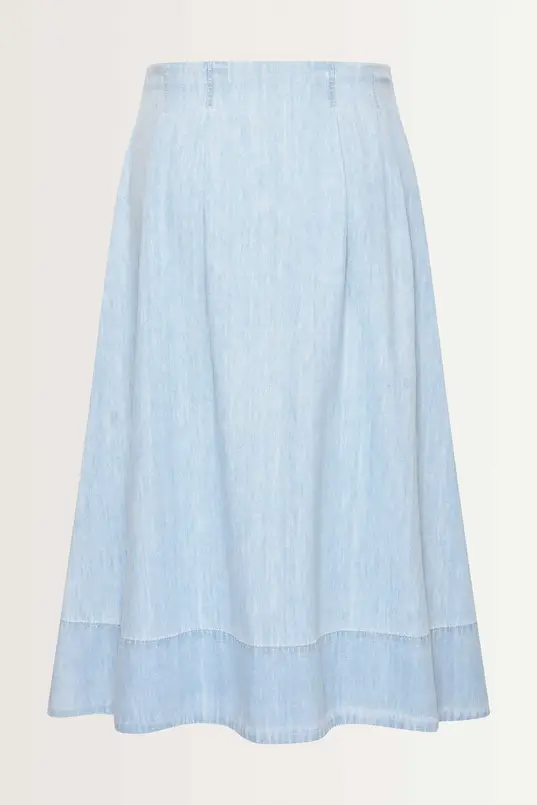 Denim rok met strikceintuur