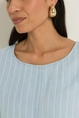 Denim top met pinstripes