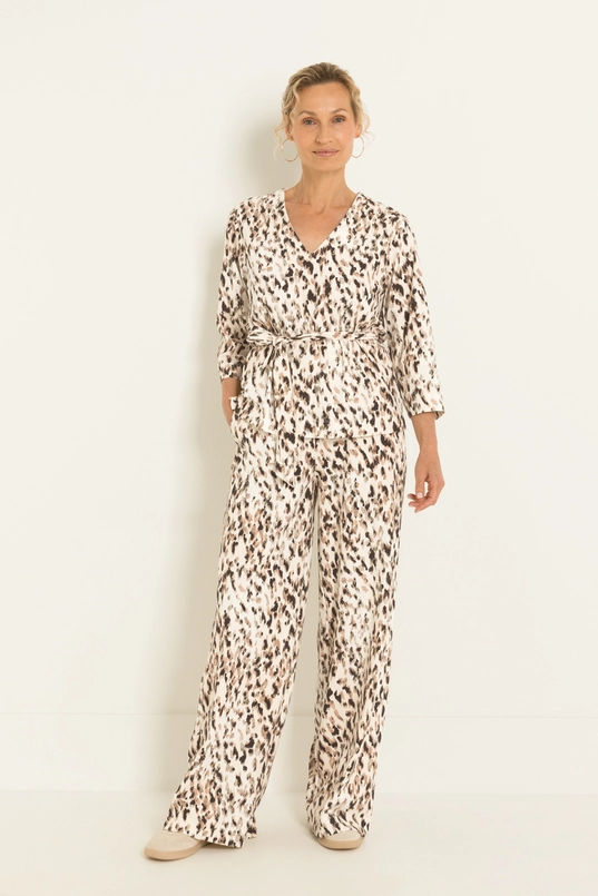 Dierenprint travel broek