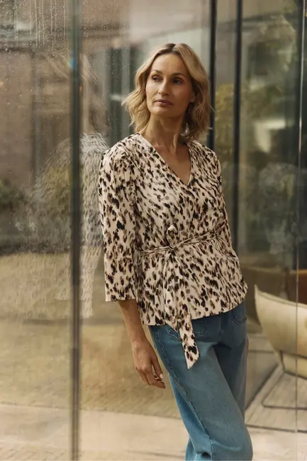 Dierenprint travel top