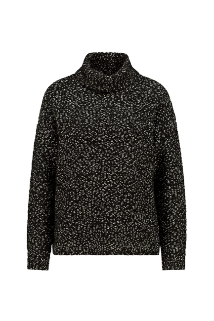 Dot yarn roll neck sweater
