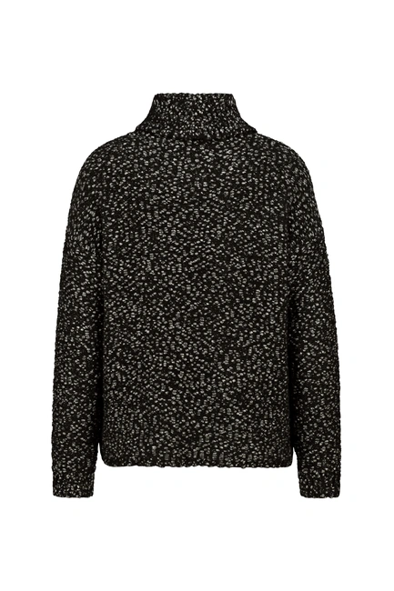 Dot yarn roll neck sweater