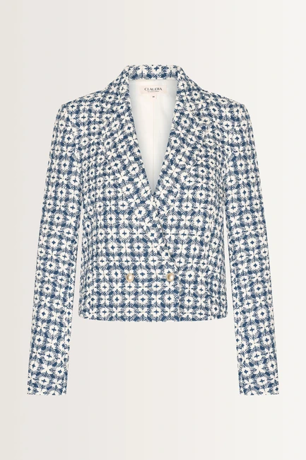 Double-breasted jacquard blazer