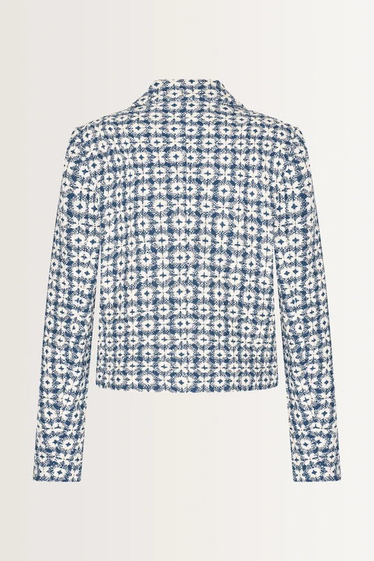 Double-breasted jacquard blazer