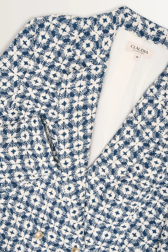Double-breasted jacquard blazer