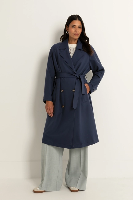 Double-breasted trenchcoat met ceintuur Maura