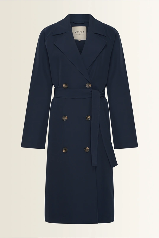 Double-breasted trenchcoat met ceintuur Maura