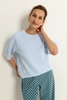 Double knit trui met korte mouwen