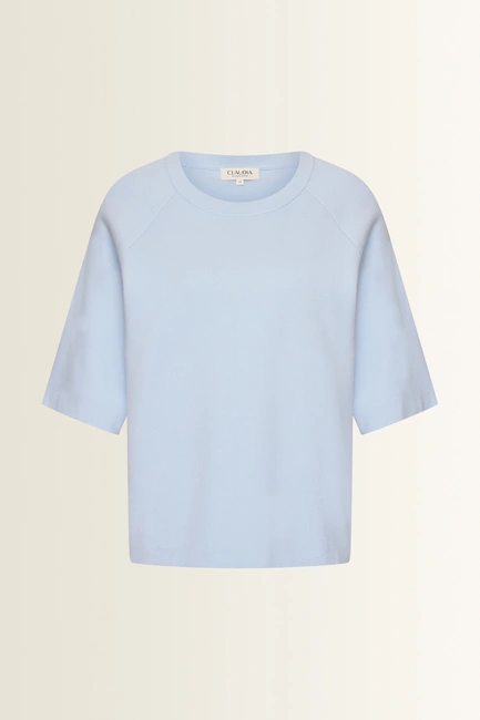 Double knit trui met korte mouwen