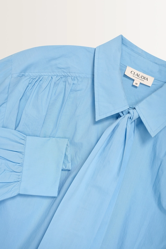 Effen blouse met afneembare stropdas