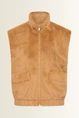 Faux-fur gilet met opstaande kraag