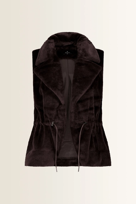 Faux fur gilet met reverskraag Monari