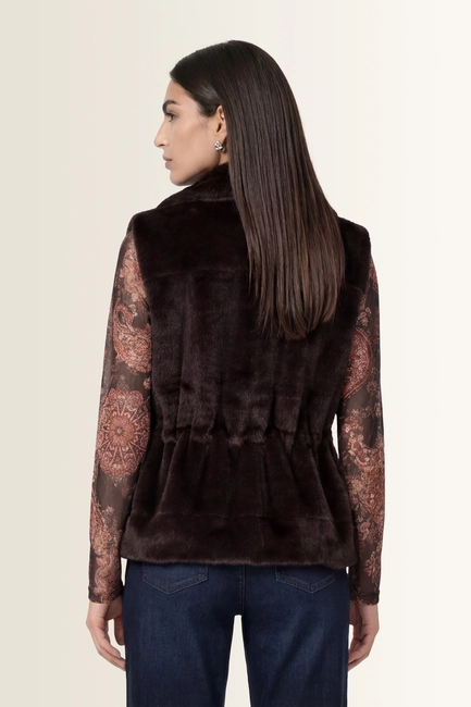 Faux fur gilet met reverskraag Monari