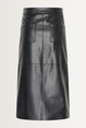 Faux-leren midirok met split