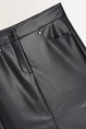 Faux-leren midirok met split