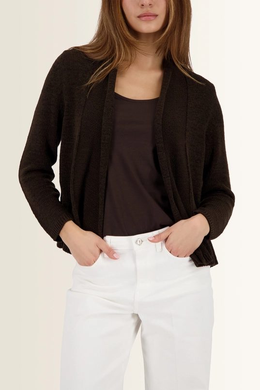 Fijngebreid vest met shawlkraag Monari