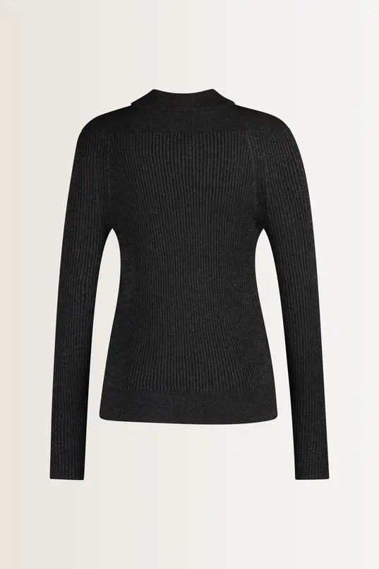 Fijngebreide top met metallic glans