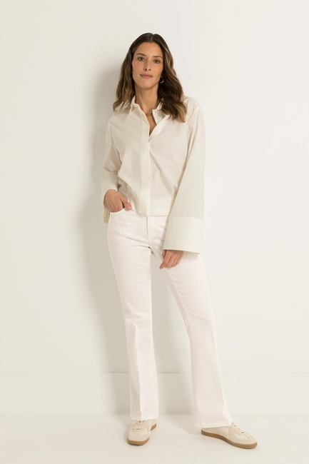Flared broek met persvouw Fleur
