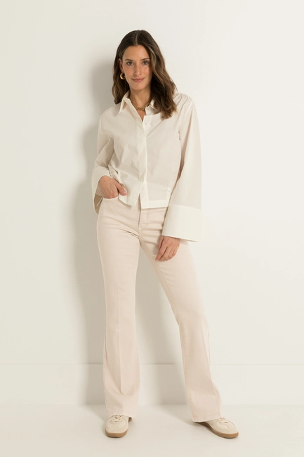 Flared broek met persvouw Fleur