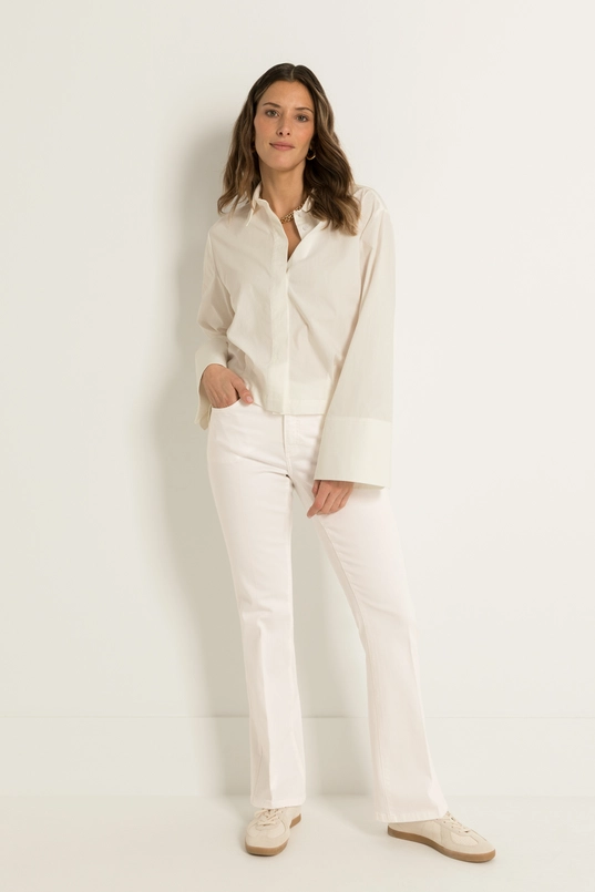 Flared broek met persvouw Fleur