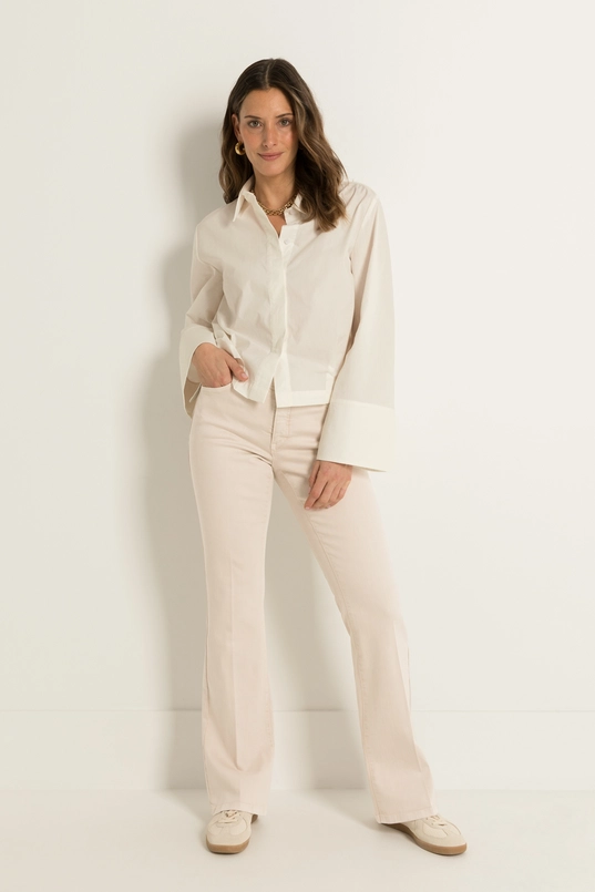Flared broek met persvouw Fleur