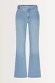 Flared denim jeans gevlochten detail