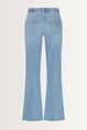 Flared denim jeans gevlochten detail