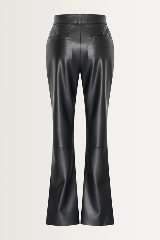 Flared faux leren broek