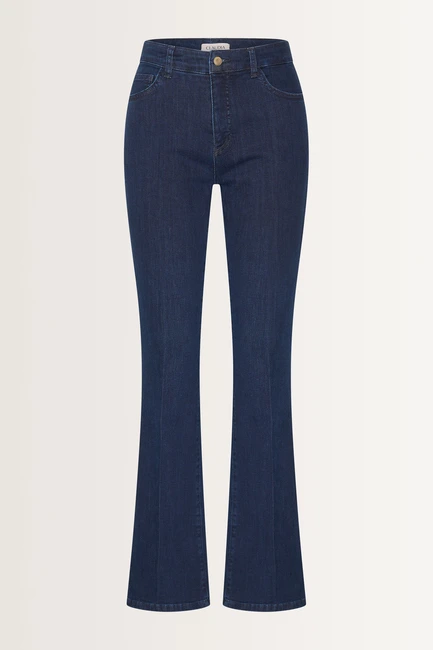 Flared jeans met egale wassing