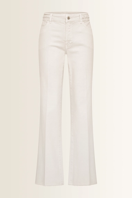 Flared jeans met gevlochten tailleaccent