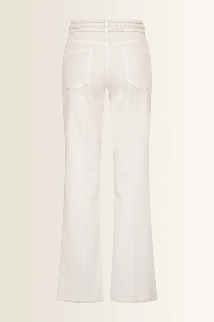 Flared jeans met gevlochten tailleaccent