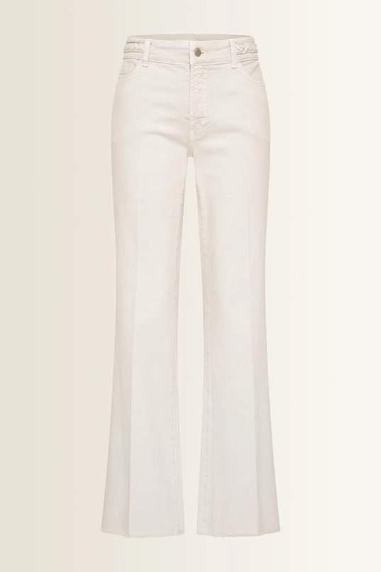 Flared jeans met gevlochten tailleaccent