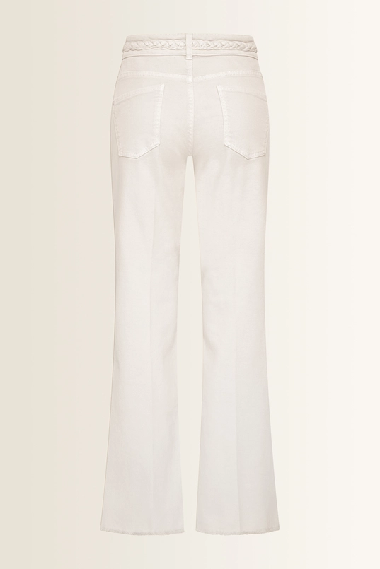 Flared jeans met gevlochten tailleaccent
