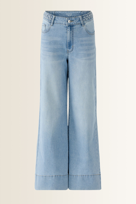 Flared jeans met gevlochten tailleband OUI