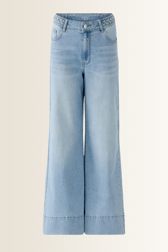 Flared jeans met gevlochten tailleband OUI